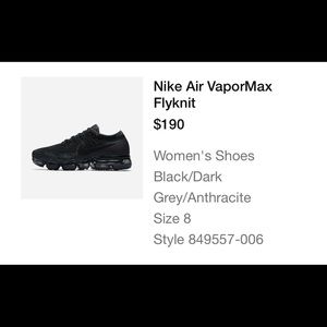 Nike air vapormax flyknit all black